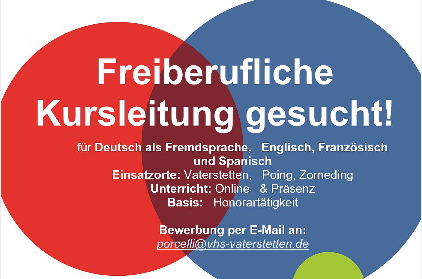 Öffnet die Seite 'Kursleiter gesucht!'